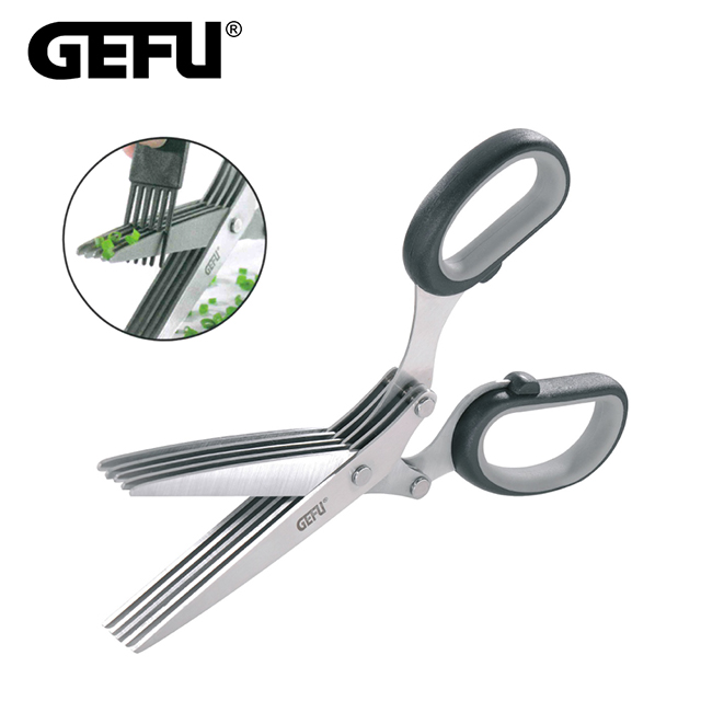 【GEFU】德國品牌不鏽鋼青蔥花剪刀(附清除刷)