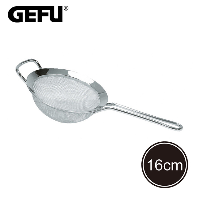 【GEFU】德國品牌不鏽鋼單柄濾網-16cm