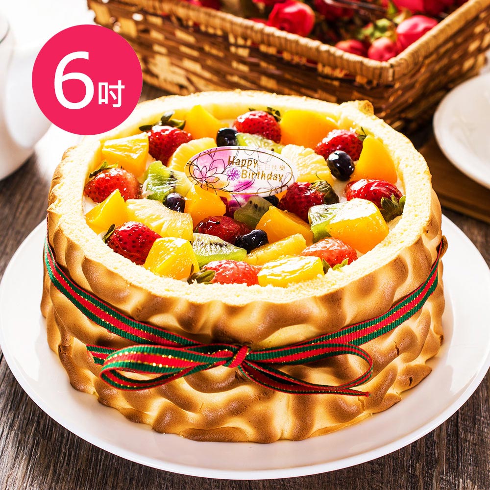 【樂活e棧】生日快樂造型蛋糕-虎皮百匯蛋糕(6吋/顆,共1顆)
