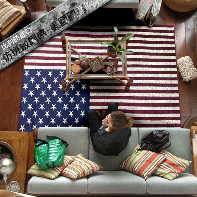 范登伯格 捷伯美國旗幟進口絲質地毯 100x140cm