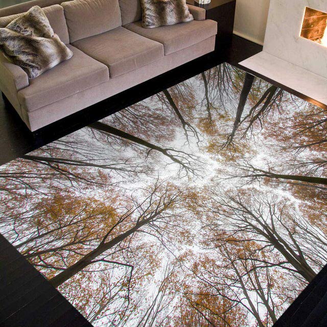 范登伯格 巴賽隆納3D栩栩如生印染絲質地毯-樹影150x230cm