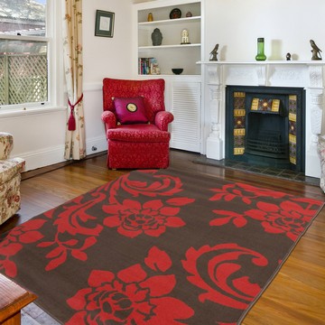 《比利時Luna》現代地毯- 艷紅160x225cm