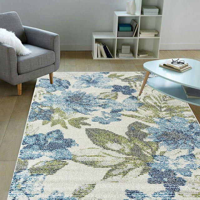 比利時Blossom現代地毯- 藍卉135x190cm