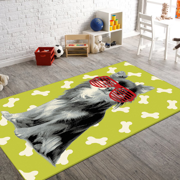 范登伯格 FLASH★活潑俏麗進口地毯-狗(綠)120x170cm