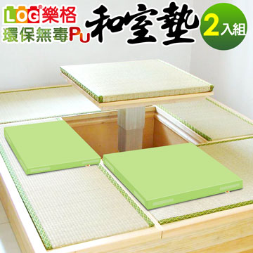 LOG樂格 環保無毒PU和室坐墊 -粉綠(2片/組)