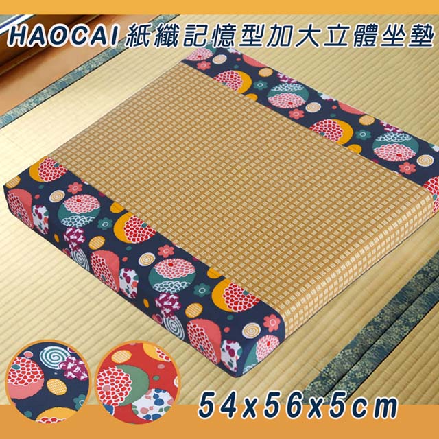 《HAOCAI 》紙纖記憶型加大立體坐墊_藍色