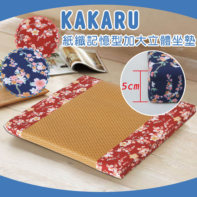 《KAKARU 》紙纖記憶型加大立體坐墊_紅色