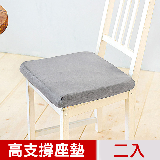 【凱蕾絲帝】台灣製造-久坐專用二合一高支撐記憶聚合紓壓坐墊-淺灰(二入)