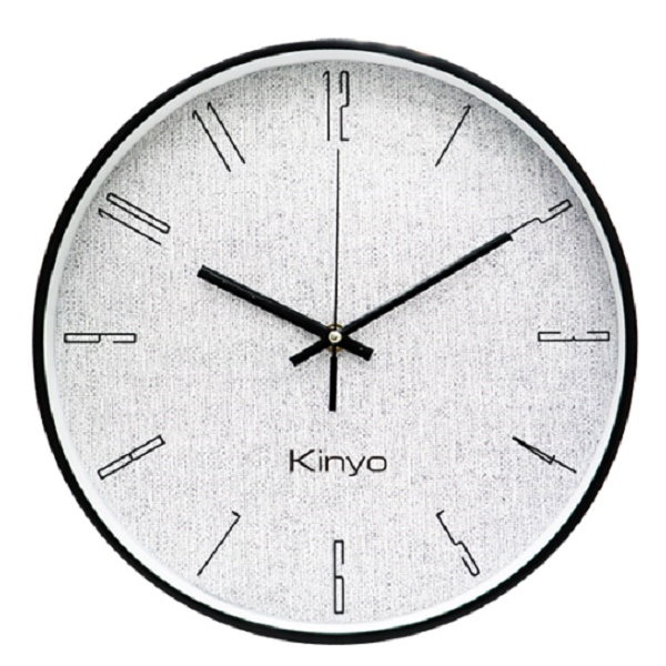 KINYO簡約12吋布紋掛鐘CL-182