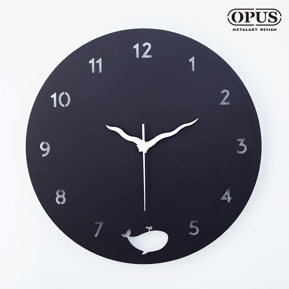 OPUS東齊金工 歐式鐵藝時鐘 藍鯨圓舞曲(經典黑) 靜音壁鐘鐘錶 裝飾藝術掛鐘 CL-nw12(B)