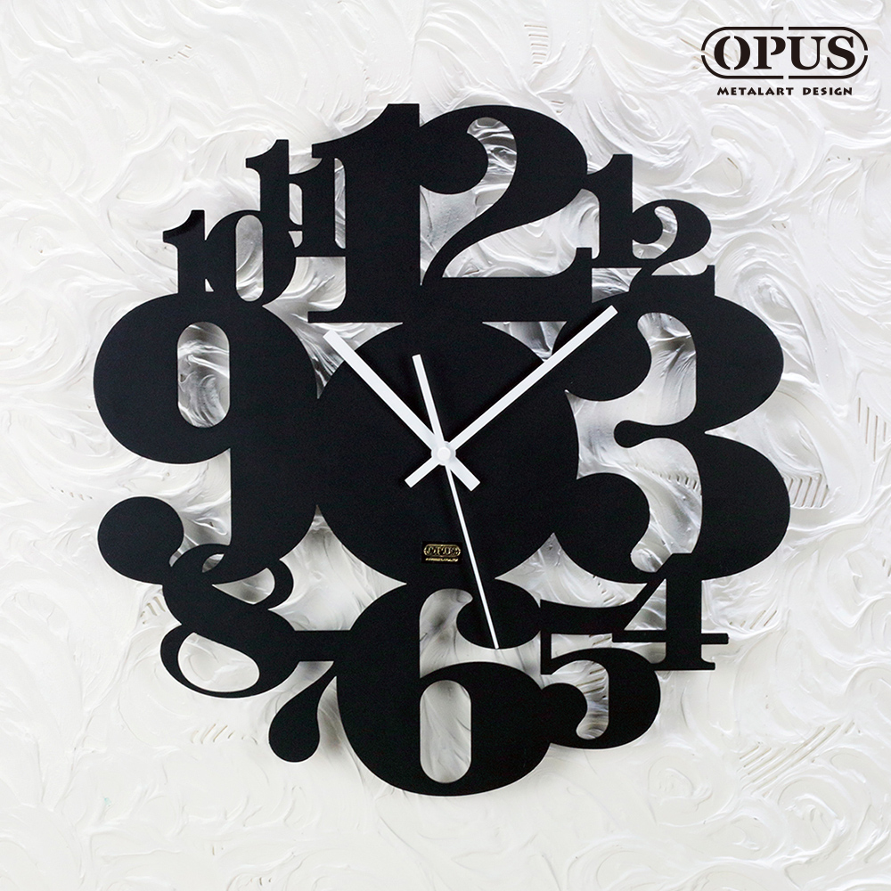 OPUS東齊金工 歐式鐵藝時鐘-數字遊戲(黑)裝飾藝術掛鐘 餐廳客廳臥室壁掛 靜音壁鐘鐘錶 CL-ar06(B)