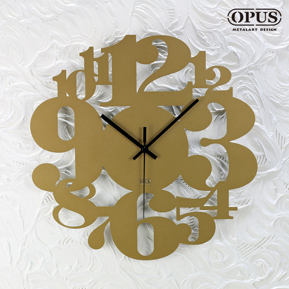 OPUS東齊金工 歐式鐵藝時鐘-數字遊戲(金)裝飾藝術掛鐘 餐廳客廳臥室壁掛 靜音壁鐘鐘錶 CL-ar06(G)