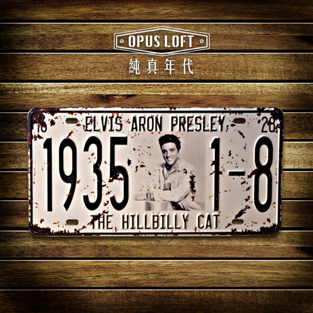 OPUS LOFT美式鄉村餐廳咖啡廳酒吧 車牌裝飾畫(TP-013The Hillbilly Cat)