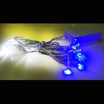 聖誕燈 LED燈串20燈電池燈 (藍白光)(透明線) (高亮度又環保)