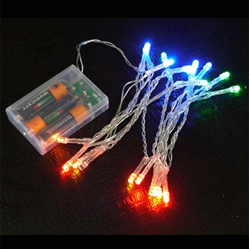 聖誕燈 LED燈串20燈電池燈 (四彩光/透明線) (高亮度又環保)