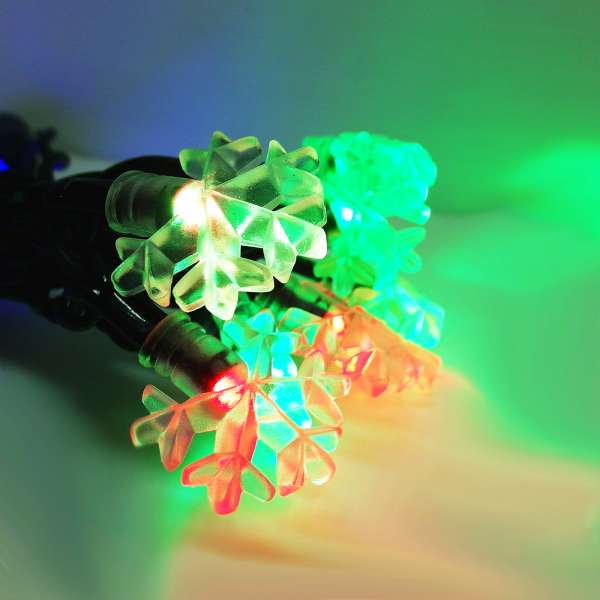 聖誕燈裝飾燈LED20燈雪花燈造型燈(彩色光)(插電式/自動雙色雙閃)