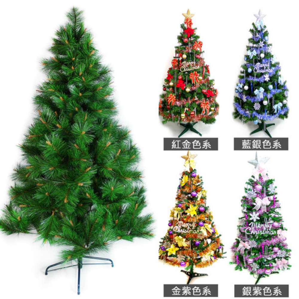 【摩達客】台灣製5尺/5呎(150cm)特級綠松針葉聖誕樹 (+飾品組)(不含燈)
