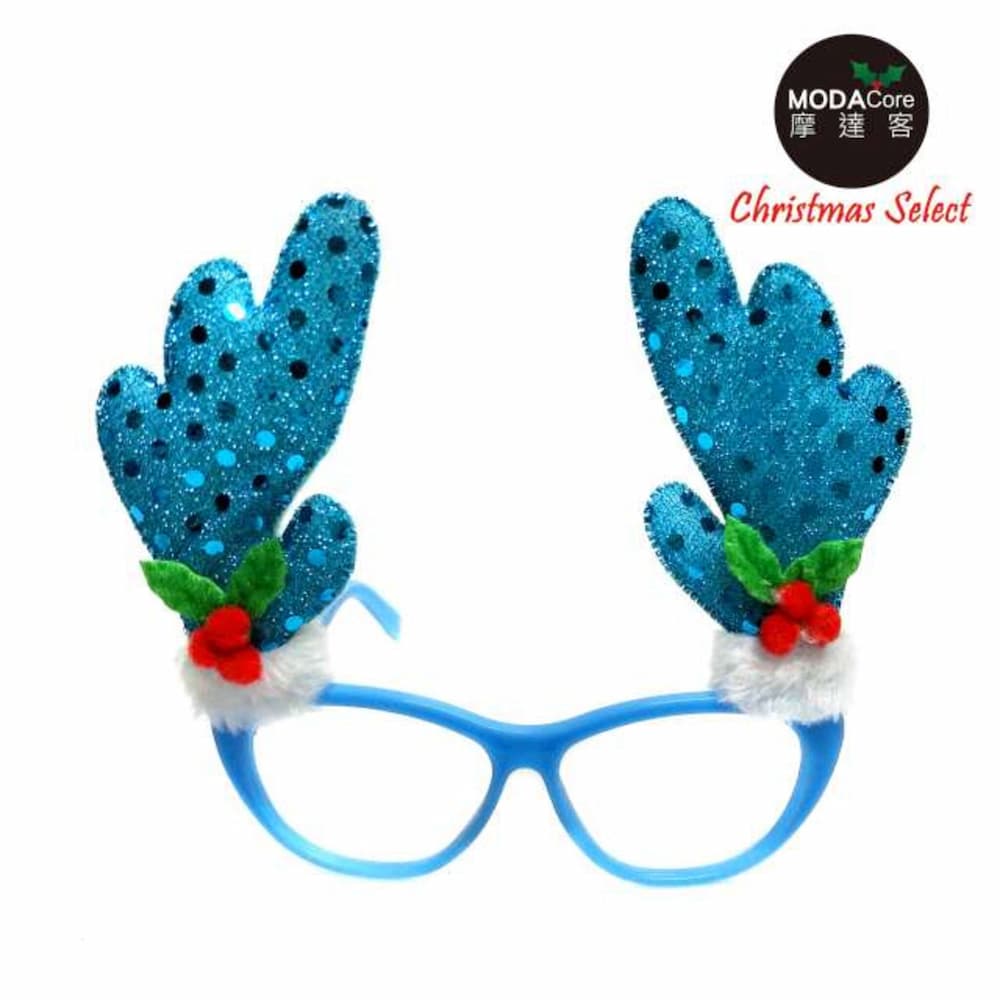 【摩達客】聖誕派對造型眼鏡-冰雪藍鹿角