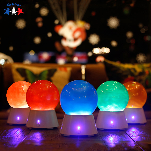 法國三寶貝-魔幻五色星球藍芽旋轉喇叭LED桌上擺飾夜燈