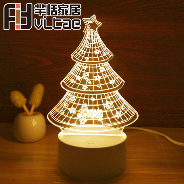 Fit Vitae羋恬家居 USB充電 3D造型LED小夜燈/氣氛燈(聖誕樹)