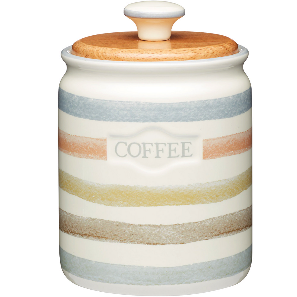 KitchenCraft 咖啡陶製密封罐(復古條紋)