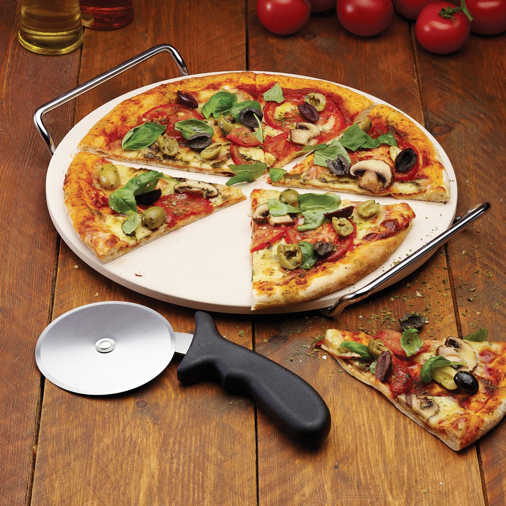 KitchenCraft 披薩刀+石板披薩烤盤