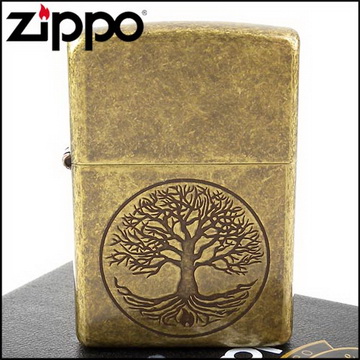 【ZIPPO】美系~Tree of life-生命之樹仿古鍍黃銅打火機