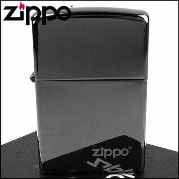 【ZIPPO】美系~LOGO字樣打火機~超質感Black ice黑冰色鏡面