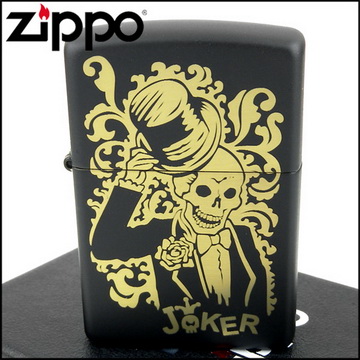【ZIPPO】美系~Joker-骷髏小丑圖案黑色烤漆打火機