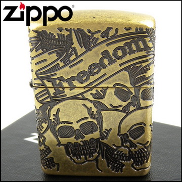 【ZIPPO】美系~Freedom Skull-緞帶骷髏圖案設計(ARMOR裝甲)