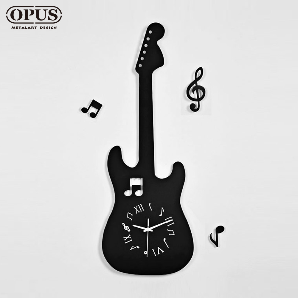 OPUS東齊金工 歐式鐵藝時鐘 電吉他裝飾藝術掛鐘 餐廳客廳臥室壁掛 靜音壁鐘 創意DIY鐘錶 CD524