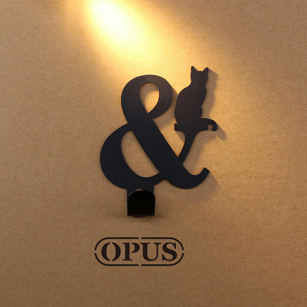 【OPUS東齊金工】當貓咪遇上符號and 壁飾掛勾 傢飾掛架生活收納衣架造型掛鉤無痕 HO-nb12-and(B)