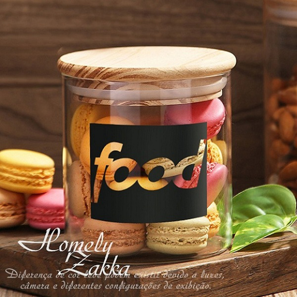 【Homely Zakka】美味食光木蓋高硼矽耐熱玻璃罐/密封罐/儲食罐(450ml)