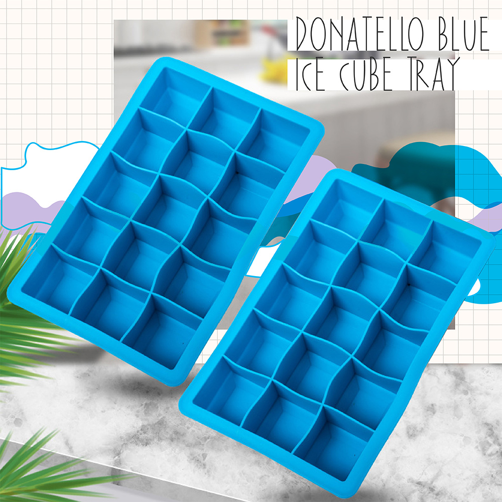 15冰格消暑沁涼露草藍矽膠製冰盒-1入