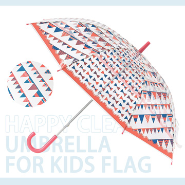 日本 HAPPY CLEAR UMBRELLA FLAG 派對紅 晴天 雨傘