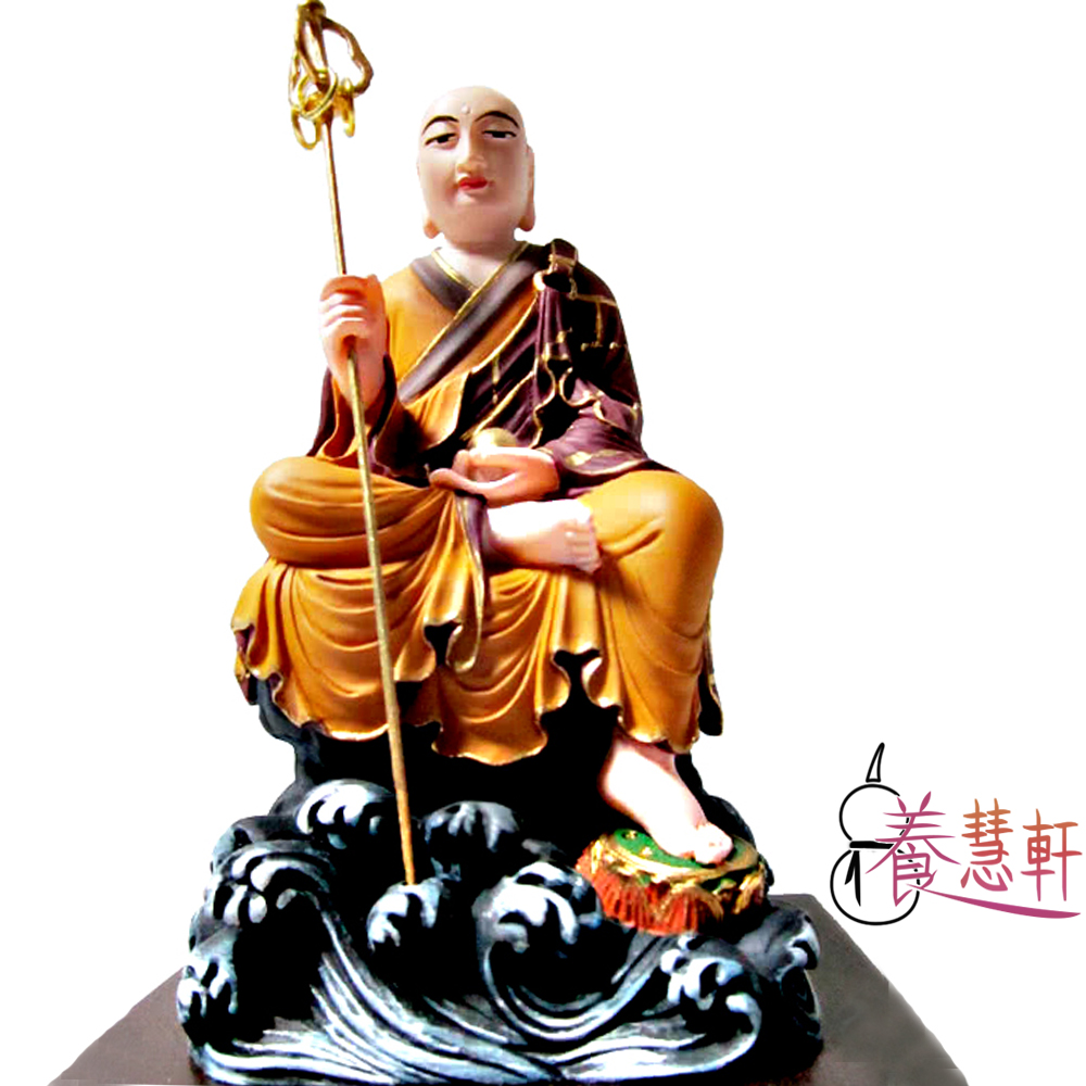 【養慧軒】金剛砂陶土精雕佛像--地藏王菩薩(彩繪)