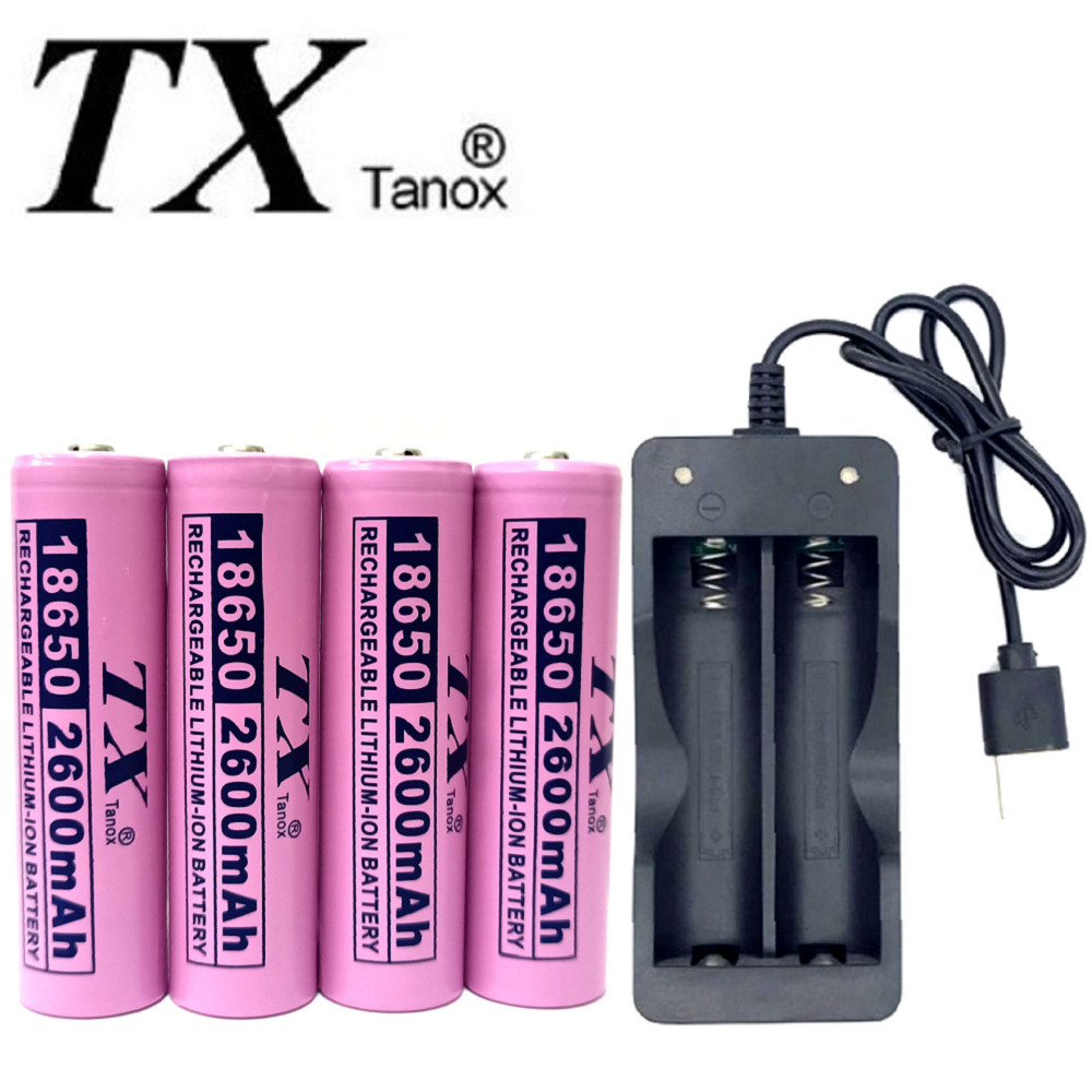 TX特林2600mAh18650鋰充電池4入附USB充電器(LI2600-4-USB)