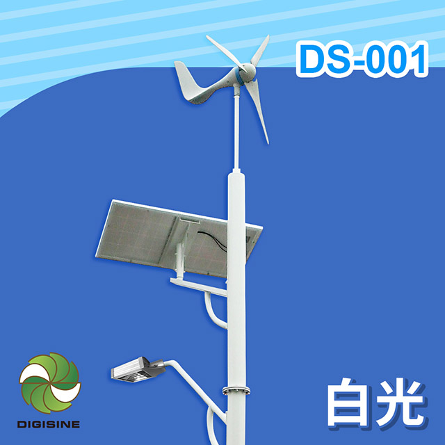 DIGISINE★DS-001 風光互補智能路燈 - 12V系統/2000流明/白光 [太陽能發電 [風力發電機