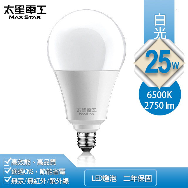 【太星電工】25W超節能LED燈泡(白光) A825W