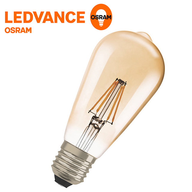 歐司朗 1906復古型紐倫堡吊掛式 4W LED艾迪燈絲燈泡(木瓜型-黃光2入)