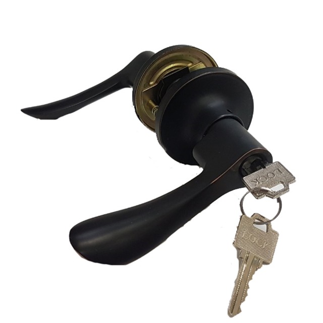 16-10B-ET水平鎖 60 mm (有鑰匙) 古紅銅水平把手 客廳 辦公室 臥室 房間鎖 房門專用