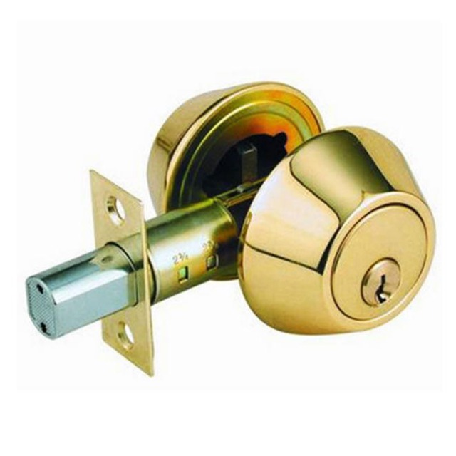 金色 補助鎖 防盜鎖 適用 鋁 硫化銅門 大門 60mm 扁平鑰匙