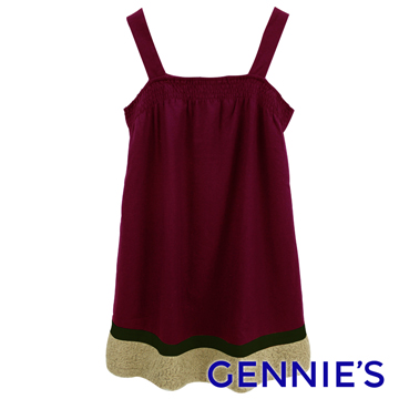 Gennies奇妮 典雅品味羊毛背心洋裝-紫紅(G2Y07)
