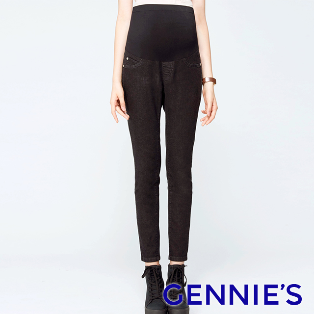 Gennies奇妮 率性時尚顯瘦牛仔褲(黑T4C09)