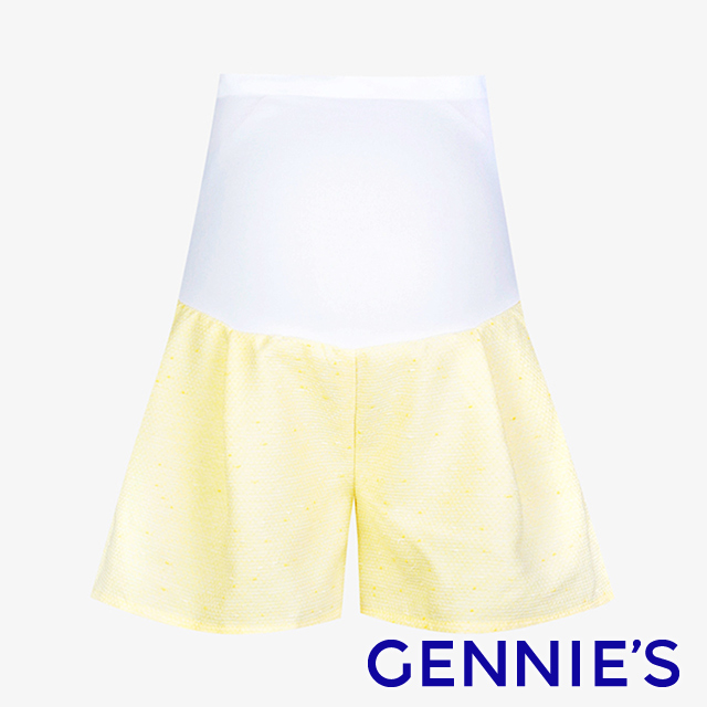Gennies奇妮 馬卡龍檸檬黃孕婦短褲(C4B56)