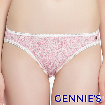 Gennies奇妮 環保染印花系列-低腰孕婦內褲-粉色(GB68)