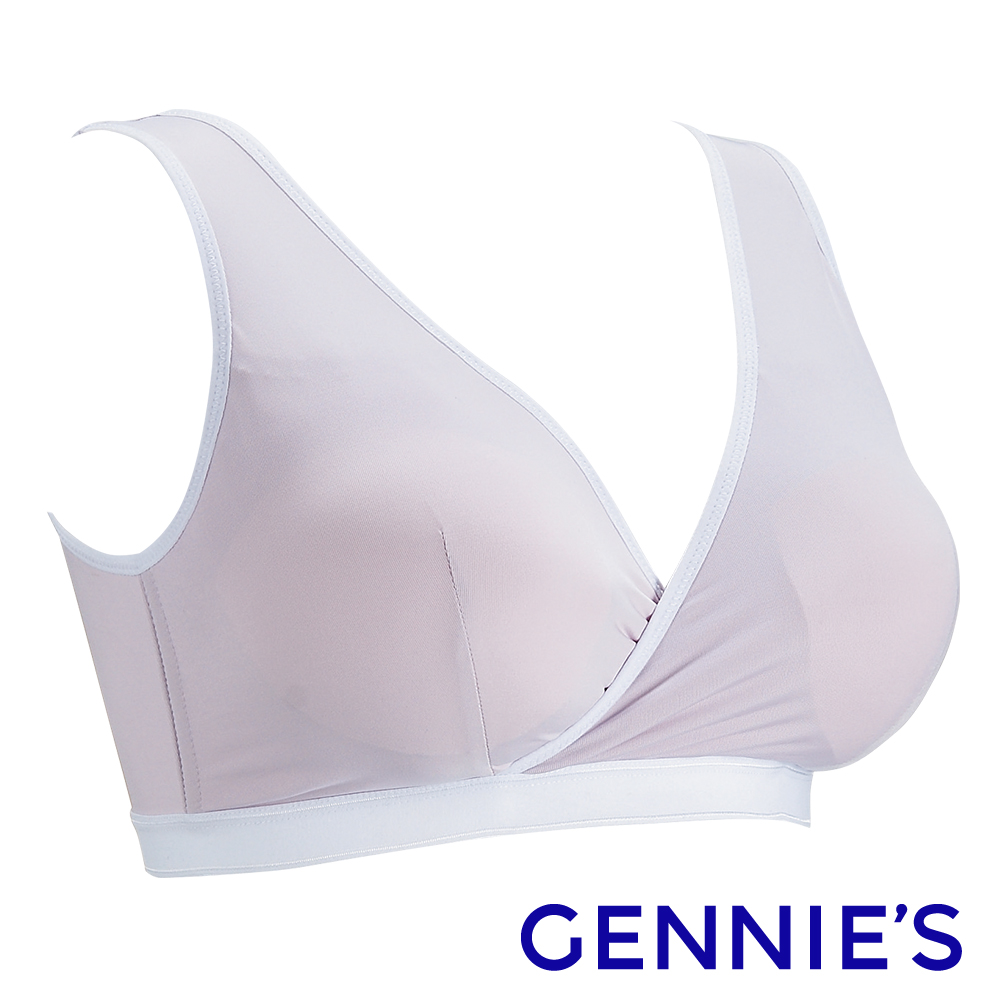 Gennies奇妮 nini系列-前交叉運動休閒孕哺內衣(紫HA42)