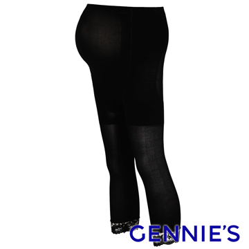 Gennies奇妮 孕婦專用彈性蕾絲時尚七分襪(GM42)