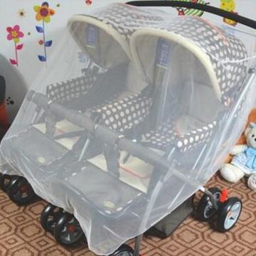 加密超大雙胞胎嬰兒手推車全罩式蚊帳