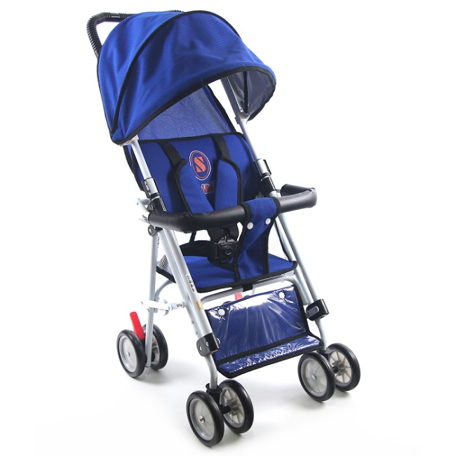 S-Baby 全新抗UV輕便型推車(五點式安全帶/可變座椅)-藍